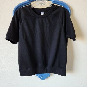 Just be women's small black basic pullover shirt 3/4 sleeve short length